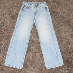 90s wide leg american eagle jeans 4 short